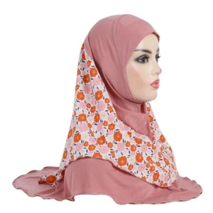 Fit 8-15 Years Girl Old Muslim Hijab Arab Headscarf Underscarf Floral Fashion - Picture 1 of 21