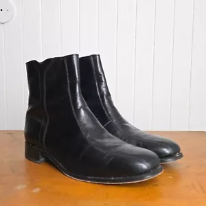 Florsheim black leather imperial Duke beatle boots men's size 12 D side zip - Picture 1 of 9