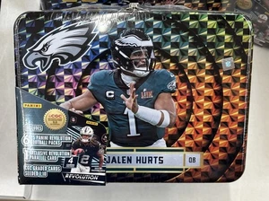 JALEN HURTS PANINI REVOLUTION COLLECTORS LUNCH BOX TIN 6 PACKS - Picture 1 of 5