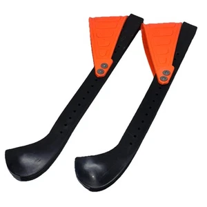 Hockey Eis Eiskunstlauf Klingen Schutz Hartplastik Gummi Abdeckung schwarz orange Vintage - Bild 1 von 5
