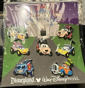 Disney Characters As Cars - Mickey Mouse & Friends Pins Set - BRAND NEW SEALED - Picture 1 of 2