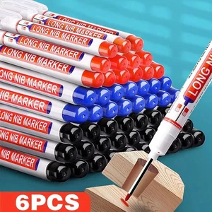 6 Pcs Tip Deep Hole Nose Reach Long Nib Marker Pen Ink Fine Multi Purpose 20mm - Picture 1 of 10
