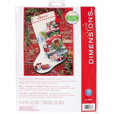 Dimensions Whimsical Counted Cross Stitch Kit Santa's Truck  Assorted Styles  - Image 1 of 4