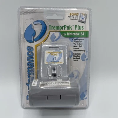 Performance TremorPak Plus W/ Bonus Memory Card Nintendo 64 N64 Brand New Sealed - Image 1 of 2