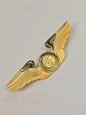 Department of Justice INS Aircrew Badge Pin Gold Wings of Excellence RARE - Image 1 of 4