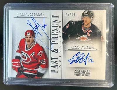 2013-14 National Treasures Keith Primeau Eric Staal Past and Present Auto #25/99 - Image 1 of 2