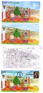 #4424 Christmas India FDC - Doris Gold H/P Proof, FDC & Production Transparency - Picture 1 of 2