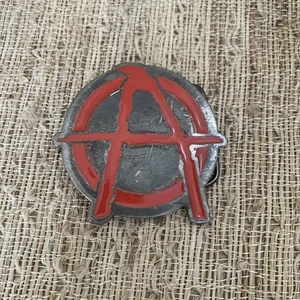Vintage 2000 Anarchy Monster Gürtelschnallen Silber Anarchy Emblem - Bild 1 von 4