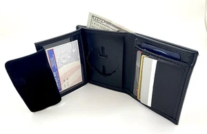 FDNY New York City Feuerwehr versenktes verstecktes Abzeichen Geldbörse Leder (Cuto... - Bild 1 von 12