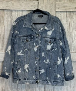 PacSun Playboy Denim Trucker Jacke Classic Fit Bunny Herren Größe M/L - Bild 1 von 6