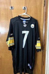 Reebok NFL Pittsburgh Steelers Ben Roethlisberger #7 Men’s XXL Black Jersey Read - Picture 1 of 10