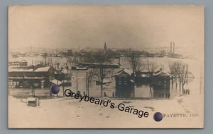 RPPC High Water Flood in LAFAYETTE IN Indiana 1913 Real Photo Postcard - Picture 1 of 2