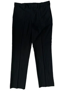 NWT SAVANE Black Straight Fit Pants Flat Front Adjustable Waist Size 34x32 - Picture 1 of 5
