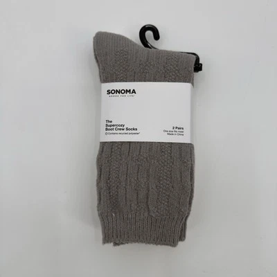 Sonoma The Super Cozy Sock Boot Crew 2 Pairs One Size Fits Most NEW - Image 1 of 4
