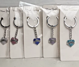 Krankenschwester Schlüsselanhänger Strass Herz Anhänger Geschenk Schulabschluss Kristall Charm Set - Bild 1 von 9