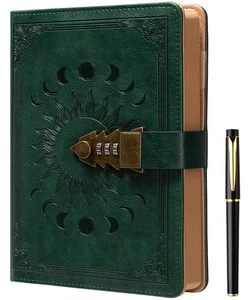 ZXHQ Lock Journal with Pen, A5 240 Pages Diary with Lock, Brown Edge, Refillable - Picture 1 of 8