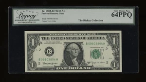 DBR 1963-B $1 FRN New York Barr Fr. 1902-B Legacy 64 PPQ Serial B09803804H - Picture 1 of 2