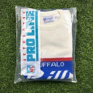 New! 90’s Cliff Engle NFL Sweater Buffalo Bills Sz. XL NWT Deadstock Marv Levy - Picture 1 of 10
