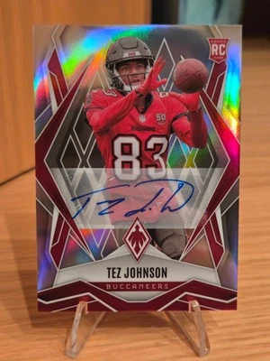 2025 Panini Phoenix - Tez Johnson - Silver Rookie Auto /199 RC Buccaneers #166 - Image 1 of 2