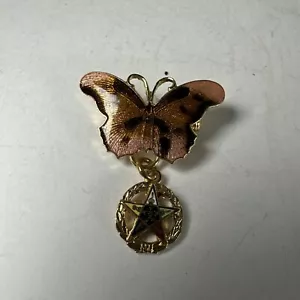 Eastern Star Dangle From Butterfly Pin - Picture 1 of 6