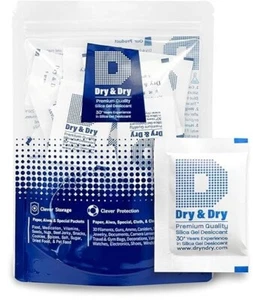 Dry & Dry 5 Gramm Premium Silica Gel Trockenmittel Pakete 50 wiederaufladbare Absorber - Bild 1 von 7