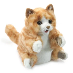 Folkmanis Orange Tabby Kitten Hand Puppet Orange, White - Picture 1 of 3