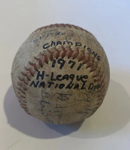1971 Little H League Champions Signed Baseball Autographed Minor National Day - Picture 1 of 5