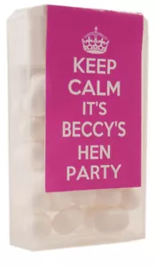 Personalisierte Geschenktüten Junggesellinnenabschied Wochenende Tic Tac's Gastgeschenke Hot Pink Keep Calm - Bild 1 von 4