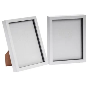 2x White 8" x 10" 3D Box Photo Frame Standing Hanging Craft Shadow Picture - Picture 1 of 7