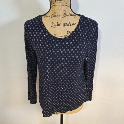 Camiseta deportiva H&M azul oscuro manga larga elástica viscosa para mujer talla XS escote ancho Foto 1 de 4