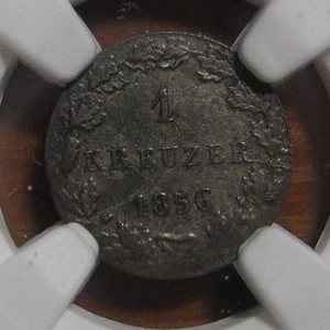 NGC-AU50 1856 GERMAN STATES FRANKFURT 1 KREUZER - Picture 1 of 4