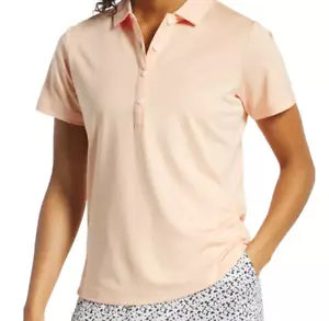 FootJoy Women's Short Sleeve Lisle Golf Polo Shirt Sunset/Peach Essentials $60 L - Picture 1 of 4