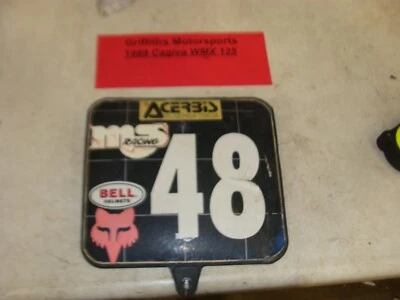 Cagiva WMX 125 1988 fabricante de equipos originales Ahrma WRK placa de matrícula delantera de colección Husqvarna Foto 1 de 4