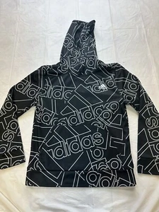 Adidas All Over Print Hoodie Youth Size M 10/12 Pullover Sweatshirt - Picture 1 of 6