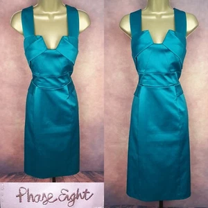 Stunning Phase Eight Dress Size 14 Green Sleeveless Wiggle Mother Of The Bride - Picture 1 of 12
