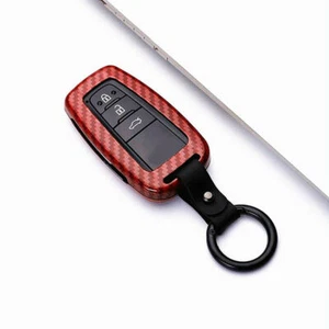 Red Carbon Fiber Style Smart Key Case Cover Trim Fit For Toyota Rav4 2019-2024 - Foto 1 di 7