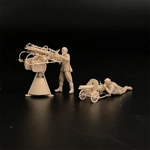 1/72 Scale Model Soviet ZPU-M4 and Maxim Machine Gun Soldier Figures Miniature - Picture 1 of 8