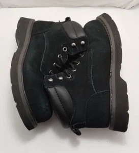 Brahma Men's Black Suede Size 7 Work Steel Toe Boots Lace Up Slip Resistant - Picture 1 of 10