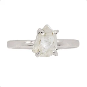 Natural Herkimer Diamond - USA 925 Sterling Silver Ring Jewelry s.6 CR71480 - Picture 1 of 1
