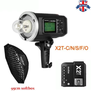 UK Godox AD600BM Bowens Mount 600Ws HSS Flash+X2T-C/N/S/F/O trigger Grid softbox - Picture 1 of 12