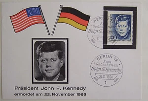 John F. Kennedy Gedenkmarke USA - BRD Sonderstempel 1964 gedenkmarken Memorial - Bild 1 von 5