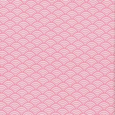 Textiles français Japanese Scales fabric Rose Pink 100% Cotton 160 cm wide