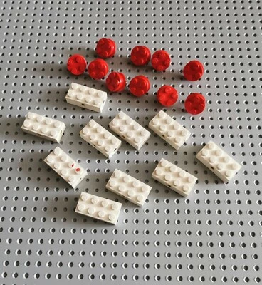 LEGO Reifen Achse weiß White Brick Modified 2x4 Felgen Rot 4180 P48 - Bild 1 von 2