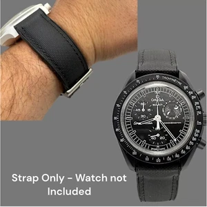 Omega X Swatch MoonSwatch Mission to the New Moon Black Premium Sailcloth Strap - Picture 1 of 8