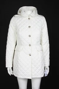 BINACL Collection White Quilted Hooded Parka Winter Jacket Women's XS NEW /376 - Picture 1 of 9