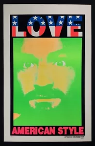 PÓSTER Love American Style versión Charlie Manson serigrafía 1994 firmado Kozik - Imagen 1 de 3