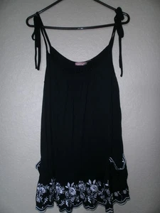 Juicy Couture Damen schwarz Blumenstickerei Top Größe Medium - Bild 1 von 8