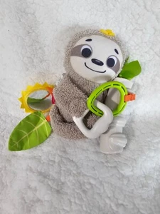 Fisher Price Sloth Plush Toy for Stroller Teether Crinkle Multicolor 7" - Picture 1 of 11