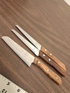 Coltello da cucina vintage Washington molibdeno vanadio Giappone set di 3 2 bistecche 1 utilità - Foto 1 di 6