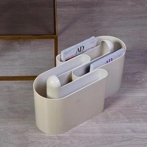 Coppia Portariviste bianco Bilumen design Rodolfo Bonetto anni 70 Vintage - Foto 1 di 20